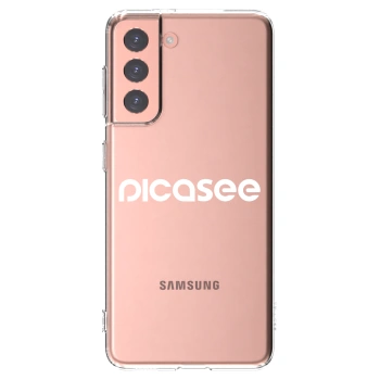 Picasee silikonowe przeźroczyste etui na Samsung Galaxy S21 5G G991B - Picasee - new logo - white