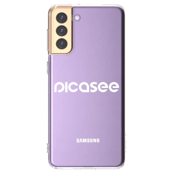 Picasee silikonowe przeźroczyste etui na Samsung Galaxy S21+ 5G G996F - Picasee - new logo - white