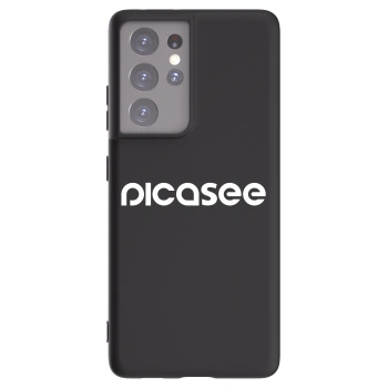 Picasee silikonowe czarne etui na Samsung Galaxy S21 Ultra 5G G998B - Picasee - new logo - white