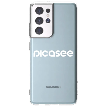 Picasee silikonowe przeźroczyste etui na Samsung Galaxy S21 Ultra 5G G998B - Picasee - new logo - white