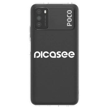 Picasee silikonowe przeźroczyste etui na Xiaomi Poco M3 - Picasee - new logo - white