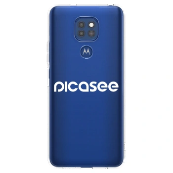 Picasee silikonowe przeźroczyste etui na Motorola Moto G9 Play - Picasee - new logo - white