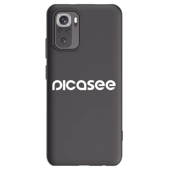 Picasee silikonowe czarne etui na Xiaomi Redmi Note 10 - Picasee - new logo - white