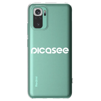 Picasee silikonowe przeźroczyste etui na Xiaomi Redmi Note 10 Pro - Picasee - new logo - white