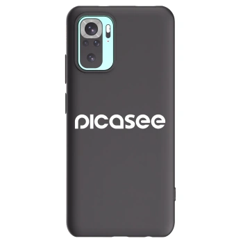 Picasee silikonowe czarne etui na Xiaomi Redmi Note 10 Pro - Picasee - new logo - white