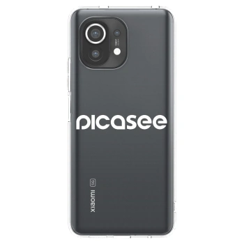 Picasee silikonowe przeźroczyste etui na Xiaomi Mi 11 - Picasee - new logo - white