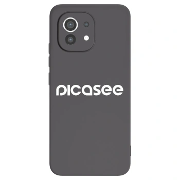 Picasee silikonowe czarne etui na Xiaomi Mi 11 - Picasee - new logo - white