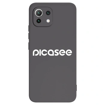 Picasee silikonowe czarne etui na Xiaomi Mi 11 Lite - Picasee - new logo - white