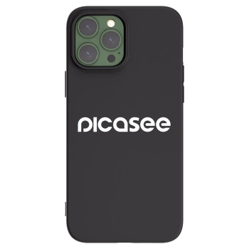 Picasee silikonowe czarne etui na Apple iPhone 13 Pro Max - Picasee - new logo - white