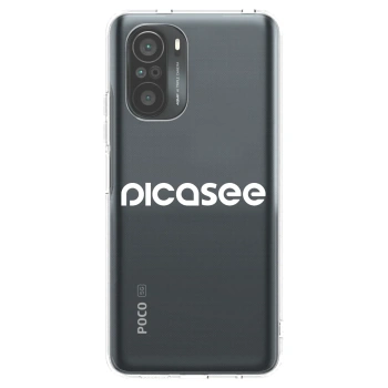 Picasee silikonowe przeźroczyste etui na Xiaomi Poco F3 - Picasee - new logo - white