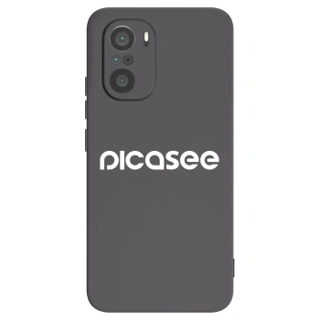 Picasee silikonowe czarne etui na Xiaomi Poco F3 - Picasee - new logo - white