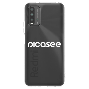 Picasee silikonowe czarne etui na Xiaomi Redmi 9T - Picasee - new logo - white