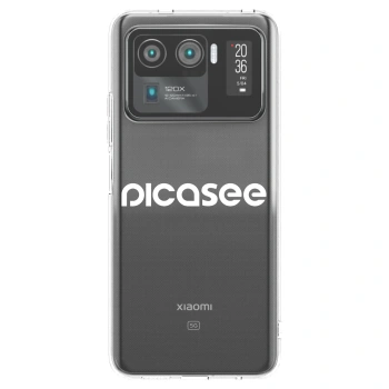 Picasee silikonowe przeźroczyste etui na Xiaomi Mi 11 Ultra - Picasee - new logo - white