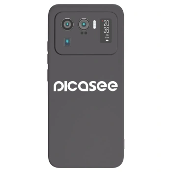 Picasee silikonowe czarne etui na Xiaomi Mi 11 Ultra - Picasee - new logo - white
