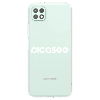 Picasee silikonowe przeźroczyste etui na Samsung Galaxy A22 A226B 5G - Picasee - new logo - white