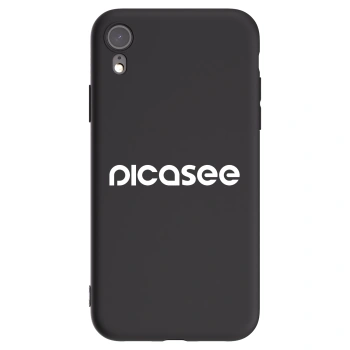 Picasee silikonowe czarne etui na Apple iPhone XR - Picasee - new logo - white