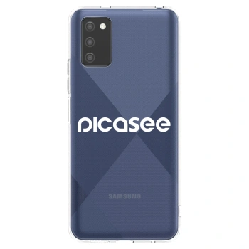 Picasee silikonowe przeźroczyste etui na Samsung Galaxy A02s A025G - Picasee - new logo - white