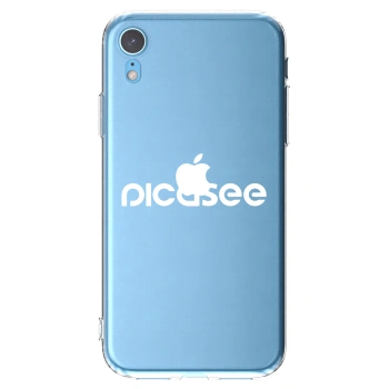 Picasee silikonowe przeźroczyste etui na Apple iPhone XR - Picasee - new logo - white
