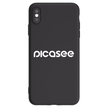 Picasee silikonowe czarne etui na Apple iPhone XS Max - Picasee - new logo - white