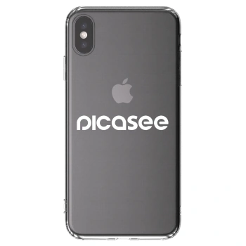 Picasee silikonowe przeźroczyste etui na Apple iPhone XS Max - Picasee - new logo - white