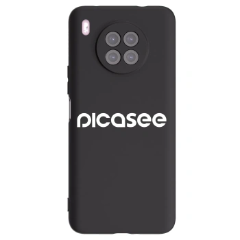 Picasee silikonowe czarne etui na Huawei Nova 8i - Picasee - new logo - white