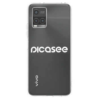 Picasee silikonowe przeźroczyste etui na Vivo Y33s - Picasee - new logo - white