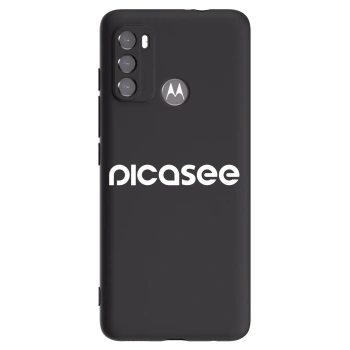Picasee silikonowe czarne etui na Motorola Moto G60 - Picasee - new logo - white