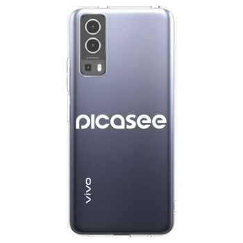 Picasee silikonowe przeźroczyste etui na Vivo Y72 5G - Picasee - new logo - white