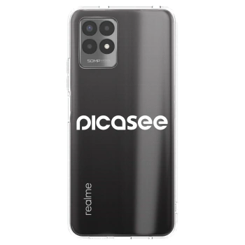 Picasee silikonowe przeźroczyste etui na Realme 8i - Picasee - new logo - white