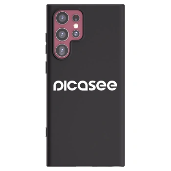 Picasee silikonowe czarne etui na Samsung Galaxy S22 Ultra 5G - Picasee - new logo - white