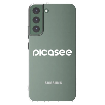 Picasee silikonowe przeźroczyste etui na Samsung Galaxy S22+ 5G - Picasee - new logo - white