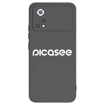 Picasee silikonowe czarne etui na Xiaomi Poco X4 Pro 5G - Picasee - new logo - white