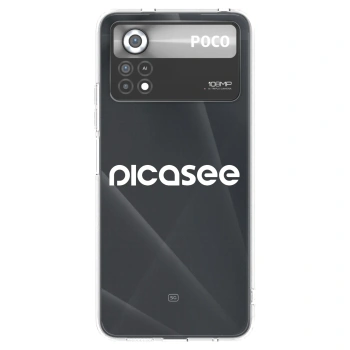 Picasee silikonowe przeźroczyste etui na Xiaomi Poco X4 Pro 5G - Picasee - new logo - white