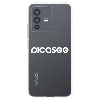 Picasee silikonowe przeźroczyste etui na Vivo V23 5G - Picasee - new logo - white