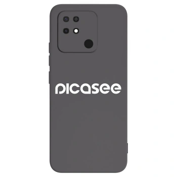 Picasee silikonowe czarne etui na Xiaomi Redmi 10C - Picasee - new logo - white
