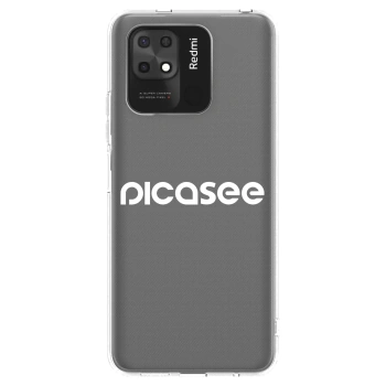 Picasee silikonowe przeźroczyste etui na Xiaomi Redmi 10C - Picasee - new logo - white