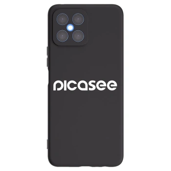 Picasee silikonowe czarne etui na Honor X8 4G - Picasee - new logo - white