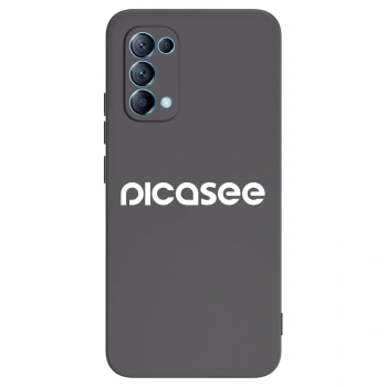 Picasee silikonowe czarne etui na OPPO Reno 5 5G - Picasee - new logo - white