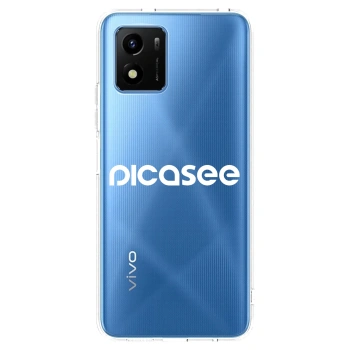 Picasee silikonowe przeźroczyste etui na Vivo Y01 - Picasee - new logo - white