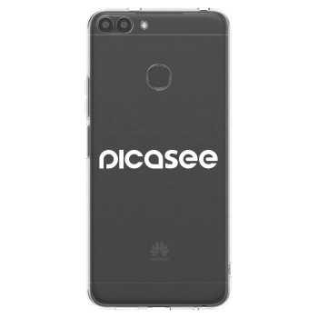 Picasee silikonowe przeźroczyste etui na Huawei P Smart - Picasee - new logo - white