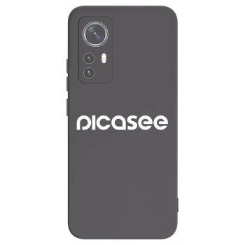 Picasee silikonowe czarne etui na Xiaomi 12X - Picasee - new logo - white
