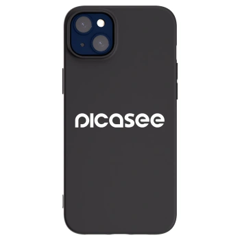 Picasee silikonowe czarne etui na Apple iPhone 14 Plus - Picasee - new logo - white