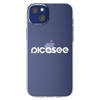 Picasee silikonowe przeźroczyste etui na Apple iPhone 14 Plus - Picasee - new logo - white