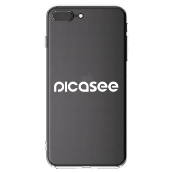 Picasee silikonowe przeźroczyste etui na Apple iPhone 8 Plus - Picasee - new logo - white