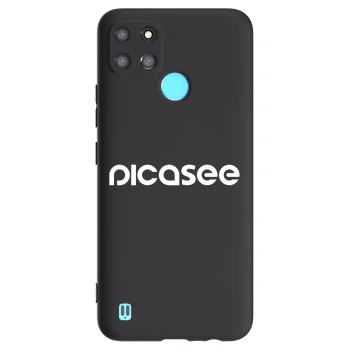 Picasee silikonowe czarne etui na Realme C21Y - Picasee - new logo - white