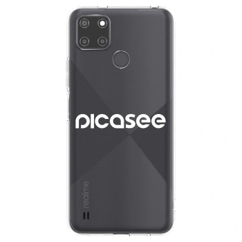 Picasee silikonowe przeźroczyste etui na Realme C21Y - Picasee - new logo - white