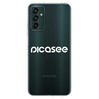 Picasee silikonowe przeźroczyste etui na Samsung Galaxy M13 M135F - Picasee - new logo - white