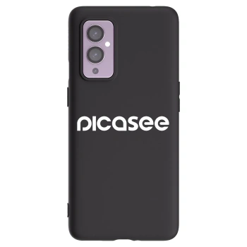 Picasee silikonowe czarne etui na OnePlus 9 - Picasee - new logo - white