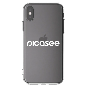 Picasee silikonowe przeźroczyste etui na Apple iPhone X/XS - Picasee - new logo - white