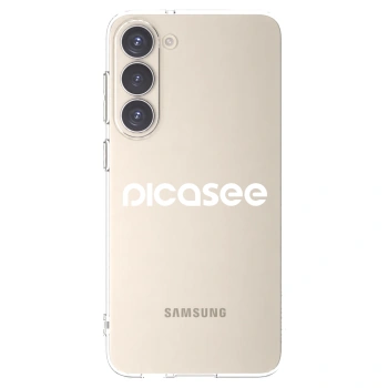 Picasee silikonowe przeźroczyste etui na Samsung Galaxy S23+ 5G - Picasee - new logo - white